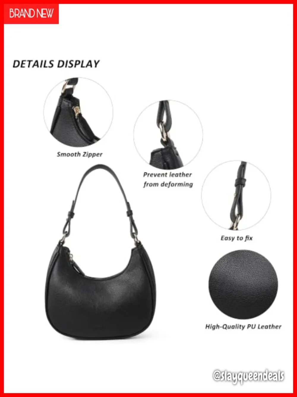 PU Leather Small Mini Hobo Shoulder Bag for Women